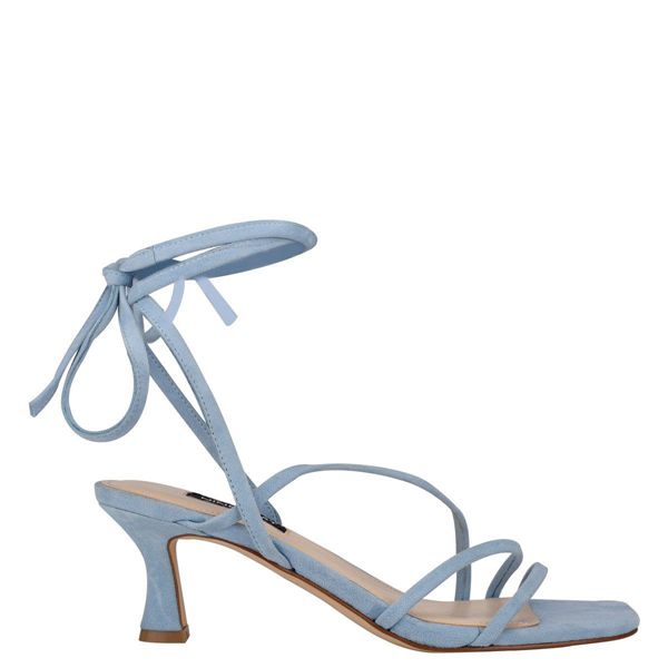 Nine West Agnes Ankle Wrap Blue Heeled Sandals | South Africa 67F72-1V35
